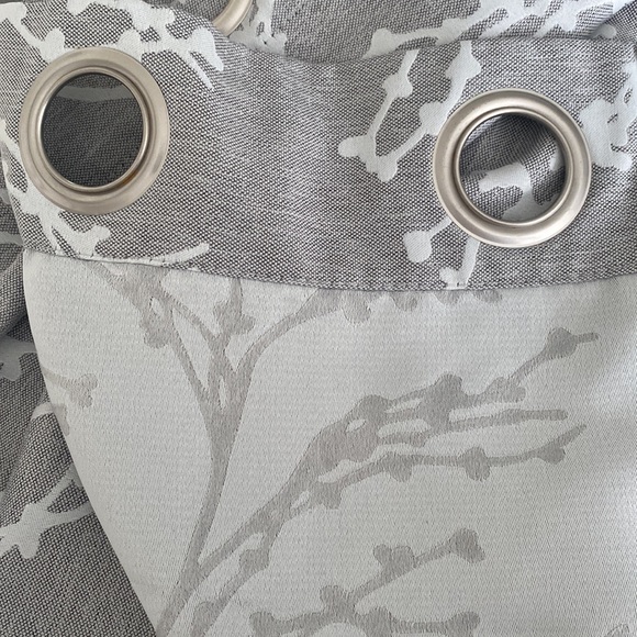 Grommet Curtain Panels (Qty.2) (Light gray/White Tree Branches) - Picture 8 of 9